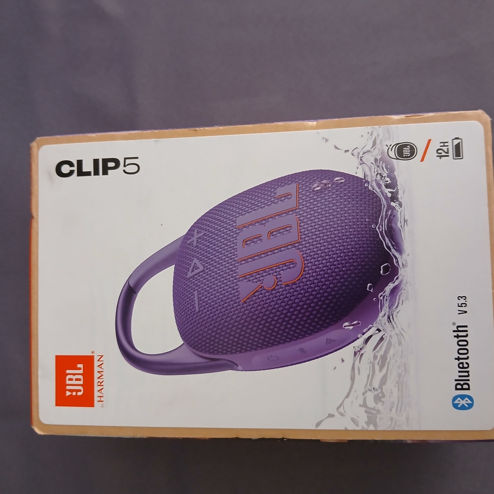 JBL Clip 5 Portable Bluetooth Speaker - Purple